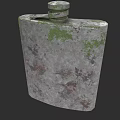 Vintage Ceramic Flask With Mossy Textured Surface And Rustic Speckles