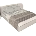 Modern Wittmann Fabric Single Bed 3d model
