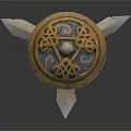 Medieval Shield Ancient Shield Defensive Weapon Ancient Shield Iron Shield Protective Shield Wooden Shield 3d model