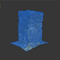 Moss Covered Stone Column Featuring Natural Weathered Texture And Green Patina