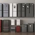 Various Modern Refrigerators And Freezers With Different Colors And Styles For Home Kitchen