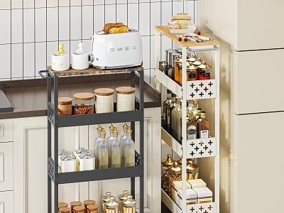 Kitchen seasoning bottle appliance rack model