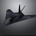 Stealth Military Aircraft Featuring Dark Blue Camouflage Sleek Fuselage And Twin Vertical Tails
