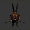 3D Rendering of Red and Black Goldfish With Large Eyes Flowing Tail on Reflective Surface