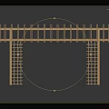 Modern Wooden Pergola Structure With Horizontal Roof Beams And Lattice Side Columns
