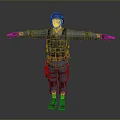 Man Wearing Blue Tactical Uniform With Body Armor Helmet and Outstretched Arms