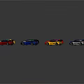 Multiple Colorful Model Cars In Various Colors Arranged On Dark Background
