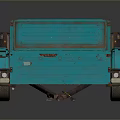 Turquoise Utility Trailer with Open Textured Bed Single Wheel and Practical Hitch for Cargo Transport