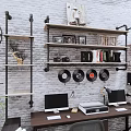 Industrial Office Interior Design With Bookshelves Green Plants Desk Chairs And Staircase
