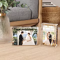 Elegant Decorative Ornament Set With Crystal Photo Frames Featuring Wedding Couple