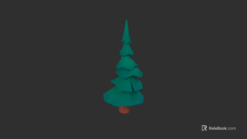 Green Low Poly Arbor 3D Model Design With Simple Structure And Digital Art 3d model 