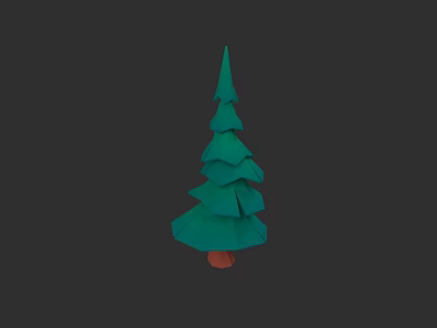 Green Low Poly Arbor 3D Model Design With Simple Structure And Digital Art 3d model