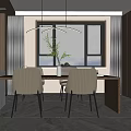 Elegant Modern Restaurant Interior With Open Kitchen Marble Accents And Dining Table Chairs