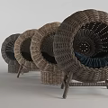 Woven Dome Shaped Pet Furniture With Light Dark Colors And Soft Green Cushion Interior