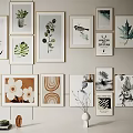 Wall Decor With Various Botanical Prints Geometric Art And Decorative Items 3d model