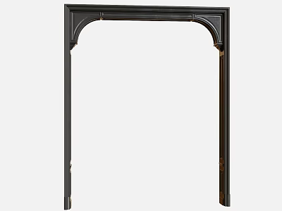Elegant Black Decorative Archway Frame With Classic Design And Intricate Details 3d model