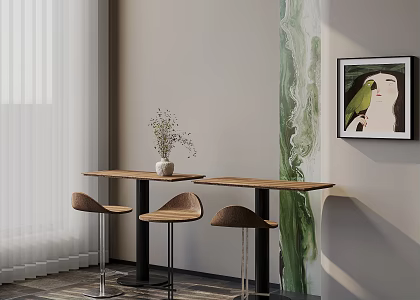 Modern Bar Chair Combination Bar Counter 3d model