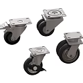 Durable Metal Casters With Swivel Wheels Brake And Mounting Plate Design