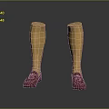 Yellow Knee High Socks And Red Loafers Stylish Fashion Wear