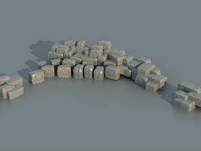 modern stone block stone 3d model