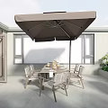 Modern Villa Balcony Design With Storage Cabinets Drying Rack Laundry Appliances And Greenery