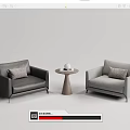 Casual Modern Upholstered Sofa Set With Assorted Colors Pillows And Side Tables 3d model