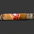 Two Premium Handmade Cigars With Red Labels And Natural Wrapper