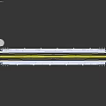 Industrial Conveyor Belt Equipment With Yellow Surface Silver Frame And Blue Motor