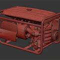 Vintage Yellow Generator With Metal Frame Ventilation Grille And Mechanical Components