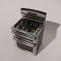 Modern Stainless Steel Gas Stove With Double Oven And Control Panel Kitchen Appliance
