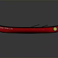 Camp Silver Lake Red Canoe With Wooden Interior And Yellow Paddle