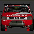 Red Nissan Racing Pickup Truck With 311 Number And Rear Spoiler Design