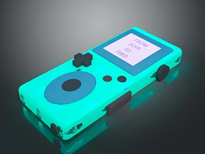 Light Green Handheld Game Console With Portable Design Screen And Control Buttons 3d model
