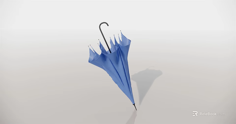 Stylish Blue Umbrella With Open Design And Waterproof Fabric For Daily Use 3d model 