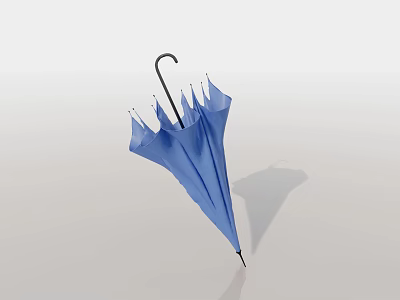 Stylish Blue Umbrella With Open Design And Waterproof Fabric For Daily Use 3d model