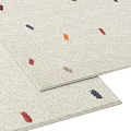Light Colored Square Rug With Colorful Scattered Small Patterns For Home Decor