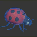 Adorable Red Black Spotted Ladybug Decorative Figure With Shiny Body For Household Decoration