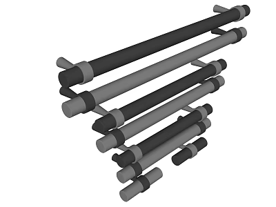 Metal Furniture Handles In Various Sizes For Cabinet And Door Applications 3d model