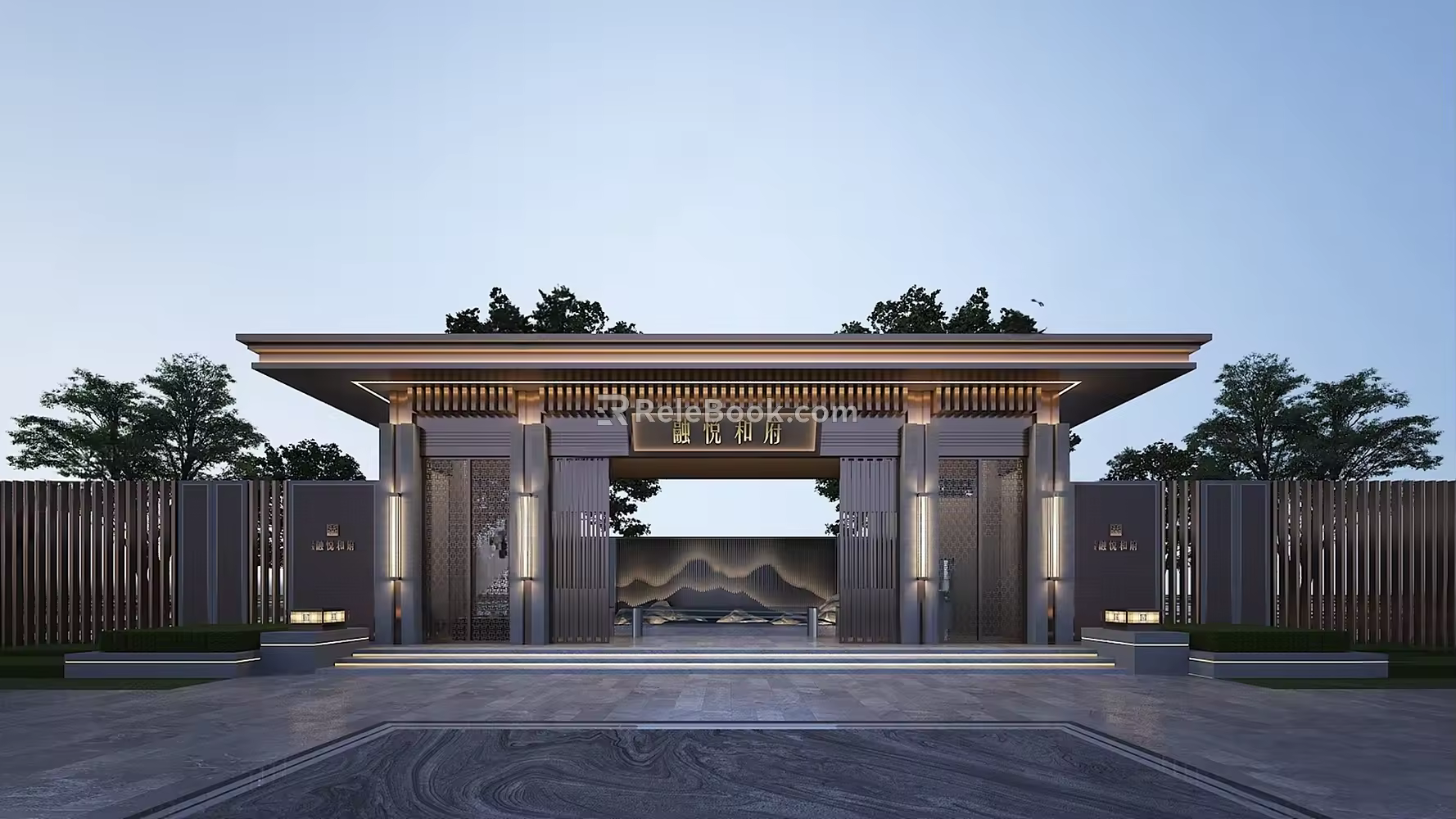 New Chinese Gate Entrance Gate 3d model