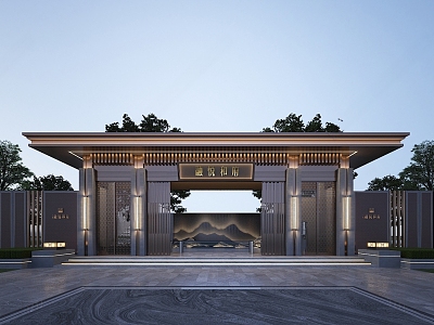 New Chinese Gate Entrance Gate model