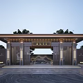 New Chinese Gate Entrance Gate 3d model