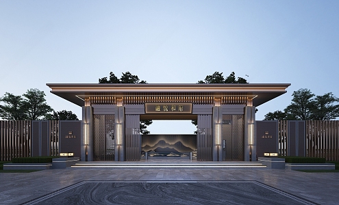 New Chinese Gate Entrance Gate 3d model