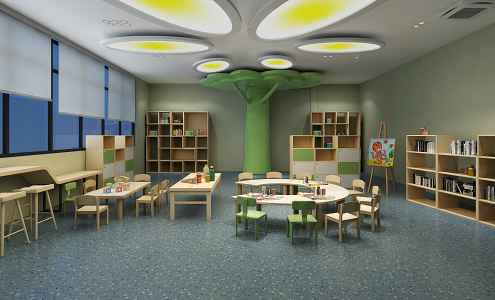 Modern Kindergarten Art Room 3d model