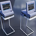 Advanced Medical Patient Monitors Featuring Display Screens Stand Cables And Waveform 3d model