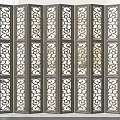 Modern Folding Screen With Black Metal Frame And Carved Pattern For Interior Decoration 3d model