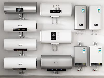 Haier Electric Water Heaters Collection With Wall Mounted Designs And Modern Controls 3d model