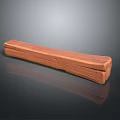 Wood Stone Long Rectangular Carved Decorative Piece With Natural Grain On Reflective Surface