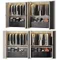 Modern Wardrobe Interior With Hanging Rails Drawers And Storage Shelves