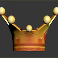 Hardware Tools Orange Crown Design With Yellow Spherical Decorations And Red Heart Detail