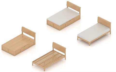 Modern Single Bed 3d model